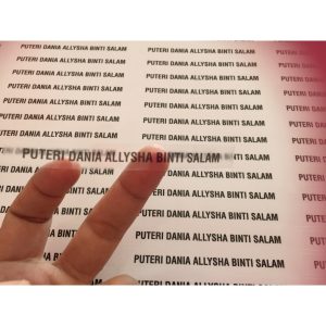 Sticker Nama Transparent